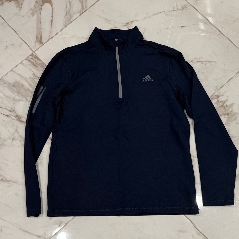 adidas Navy and Gray Half-Zip Training Top
